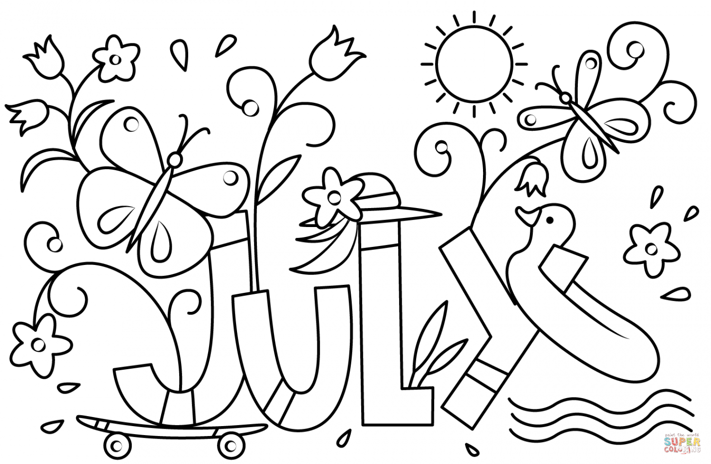 July coloring page  Free Printable Coloring Pages