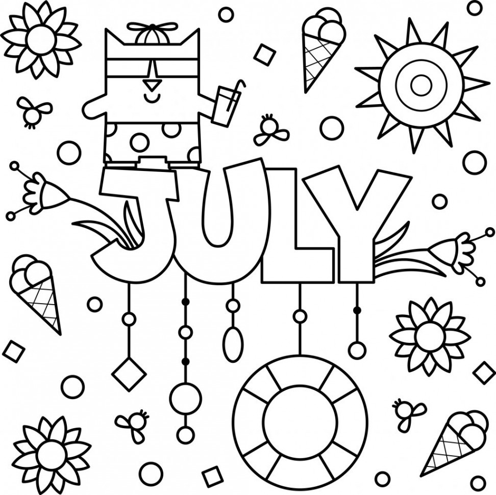 July Colouring Page Printable - Thrifty Mommas Tips