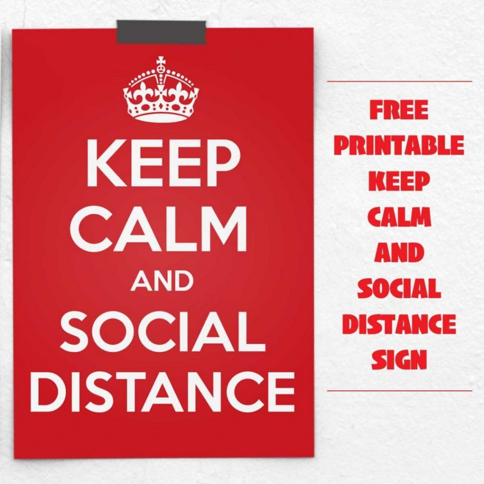 Keep calm and social distance sign - Free Printables Online