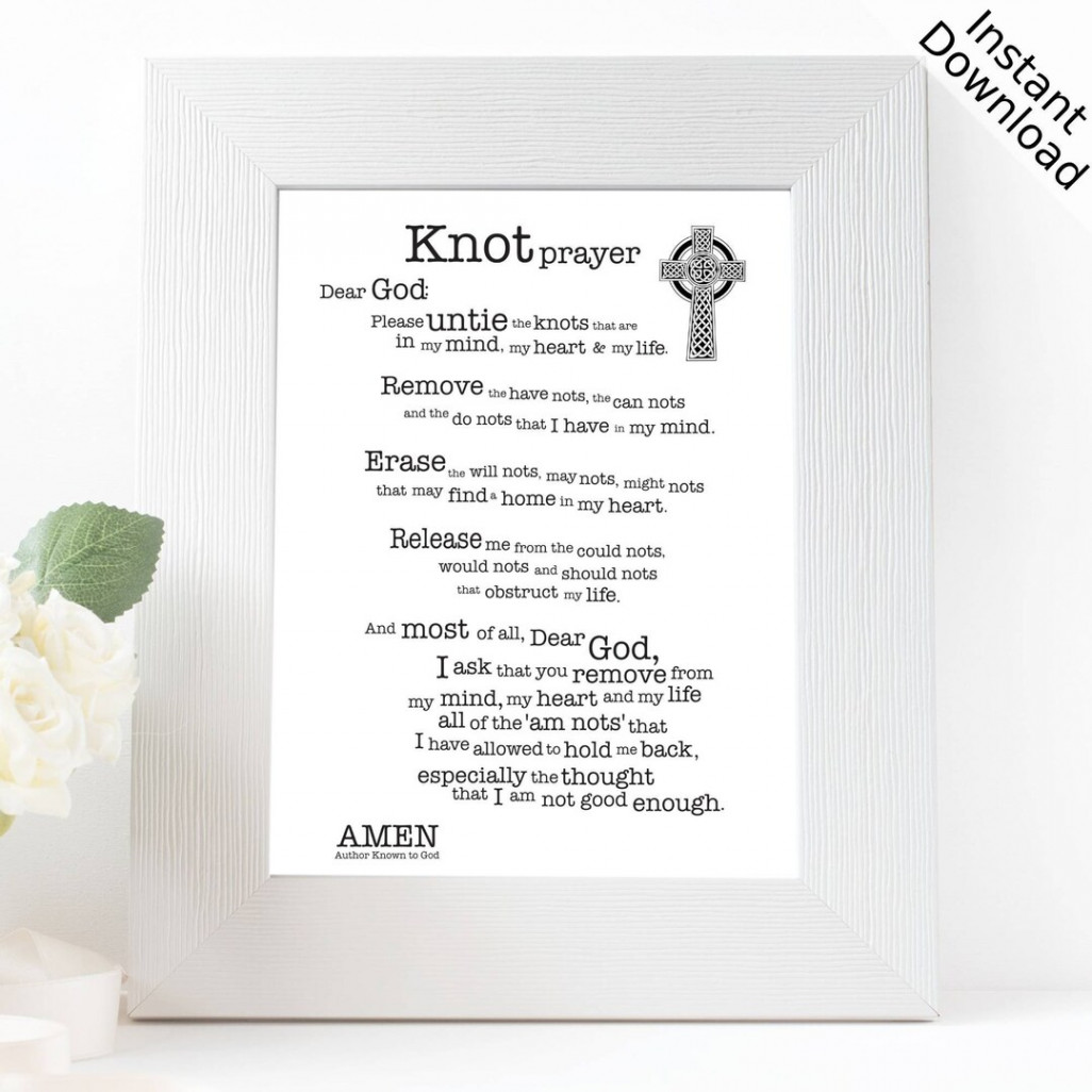 Knot Prayer Printable Portrait Digital Download - Etsy