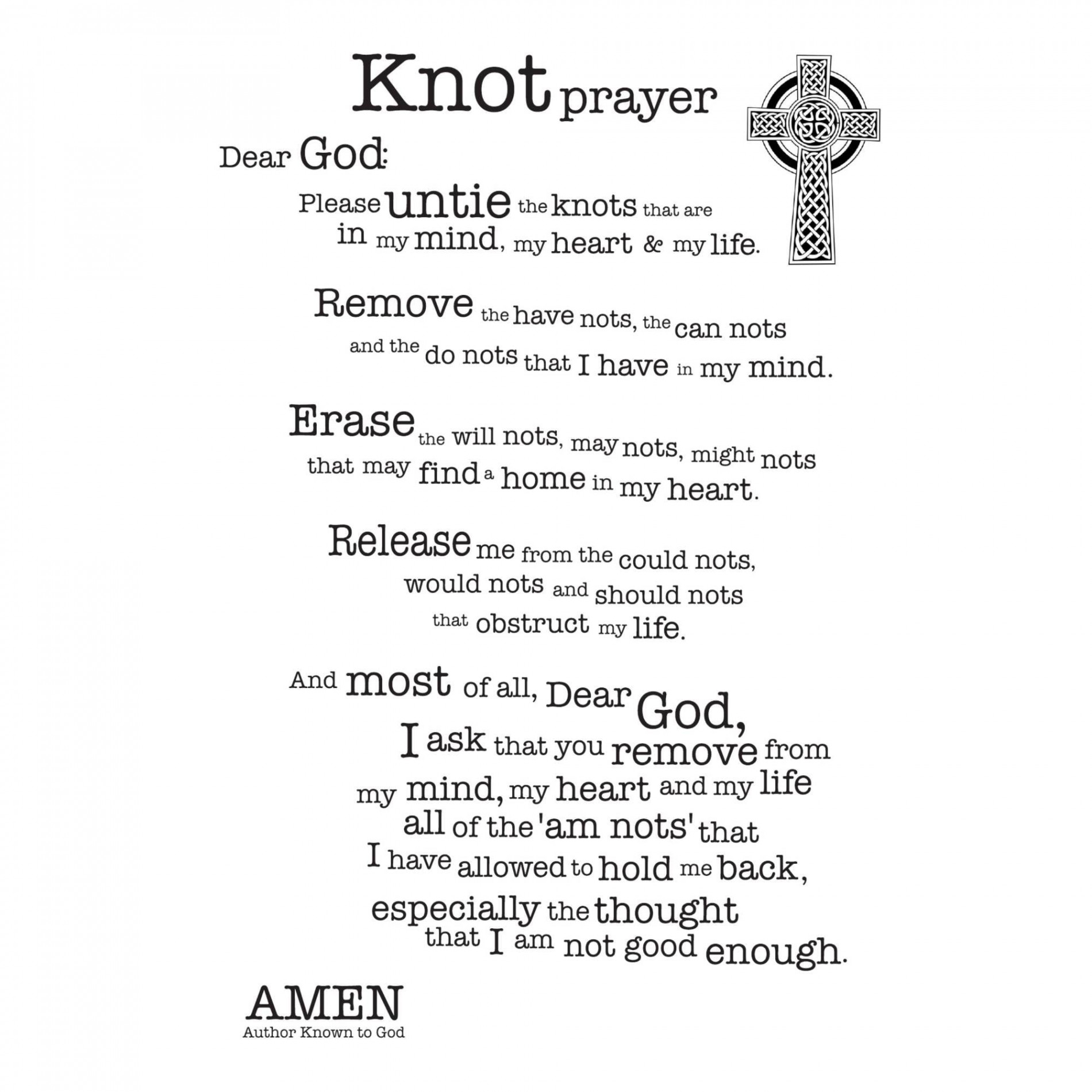 Knot Prayer Printable Portrait Digital Download - Etsy