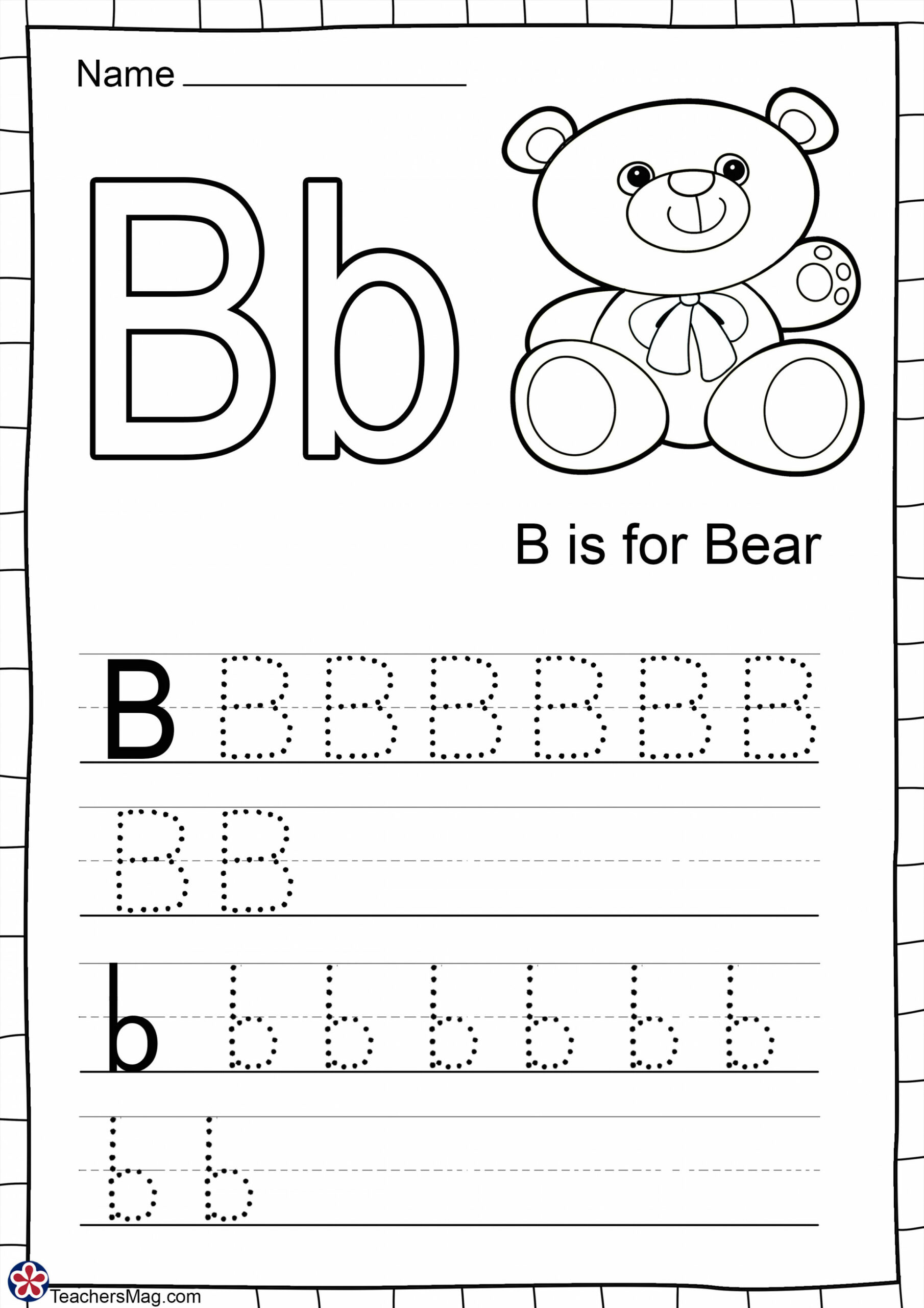 Letter B Free Worksheets. TeachersMag