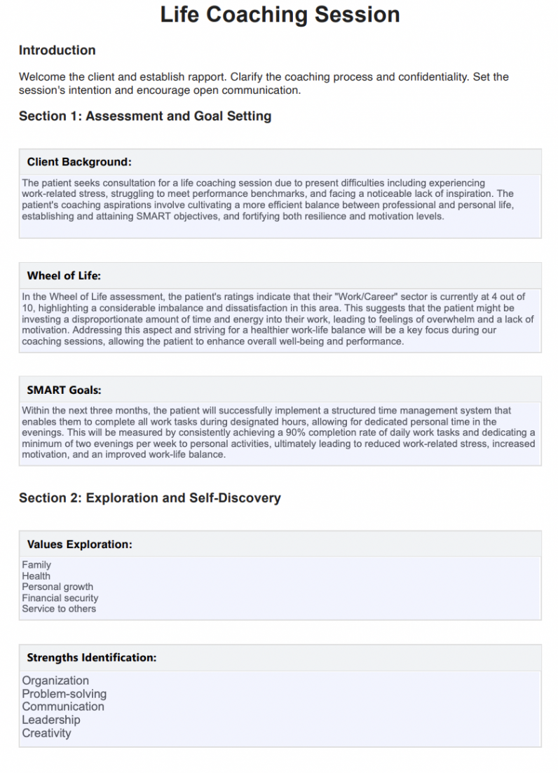 Life Coaching Session Template & Example  Free PDF Download