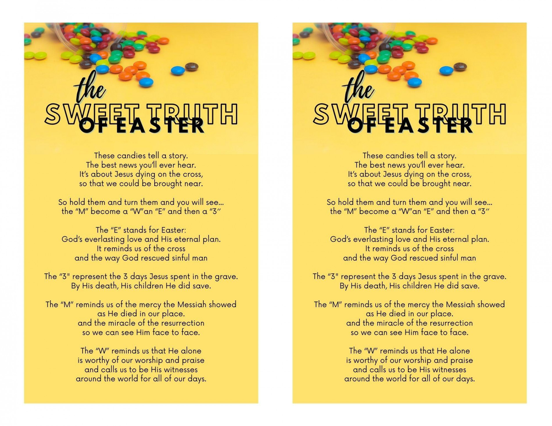 M&M Easter Poem for Kids Church (FREE PDF Download) m&m easter