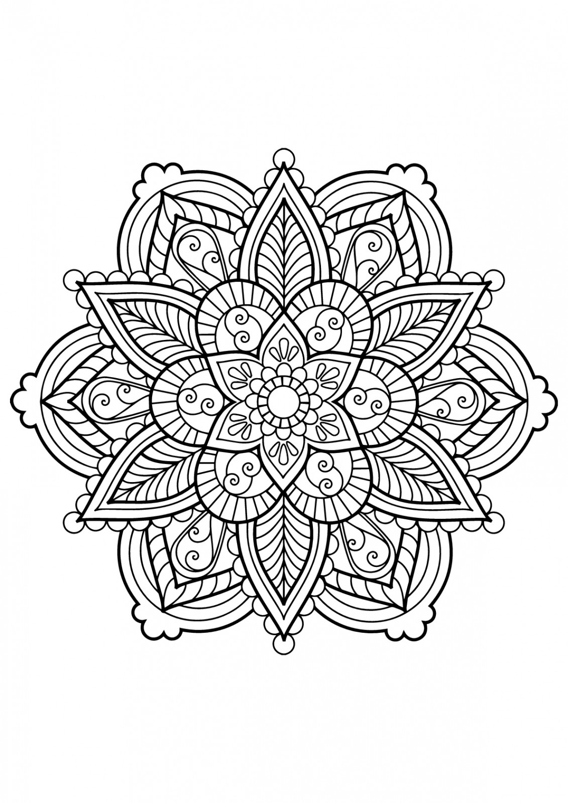 Mandala from free coloring books for adults -  - Mandalas Adult