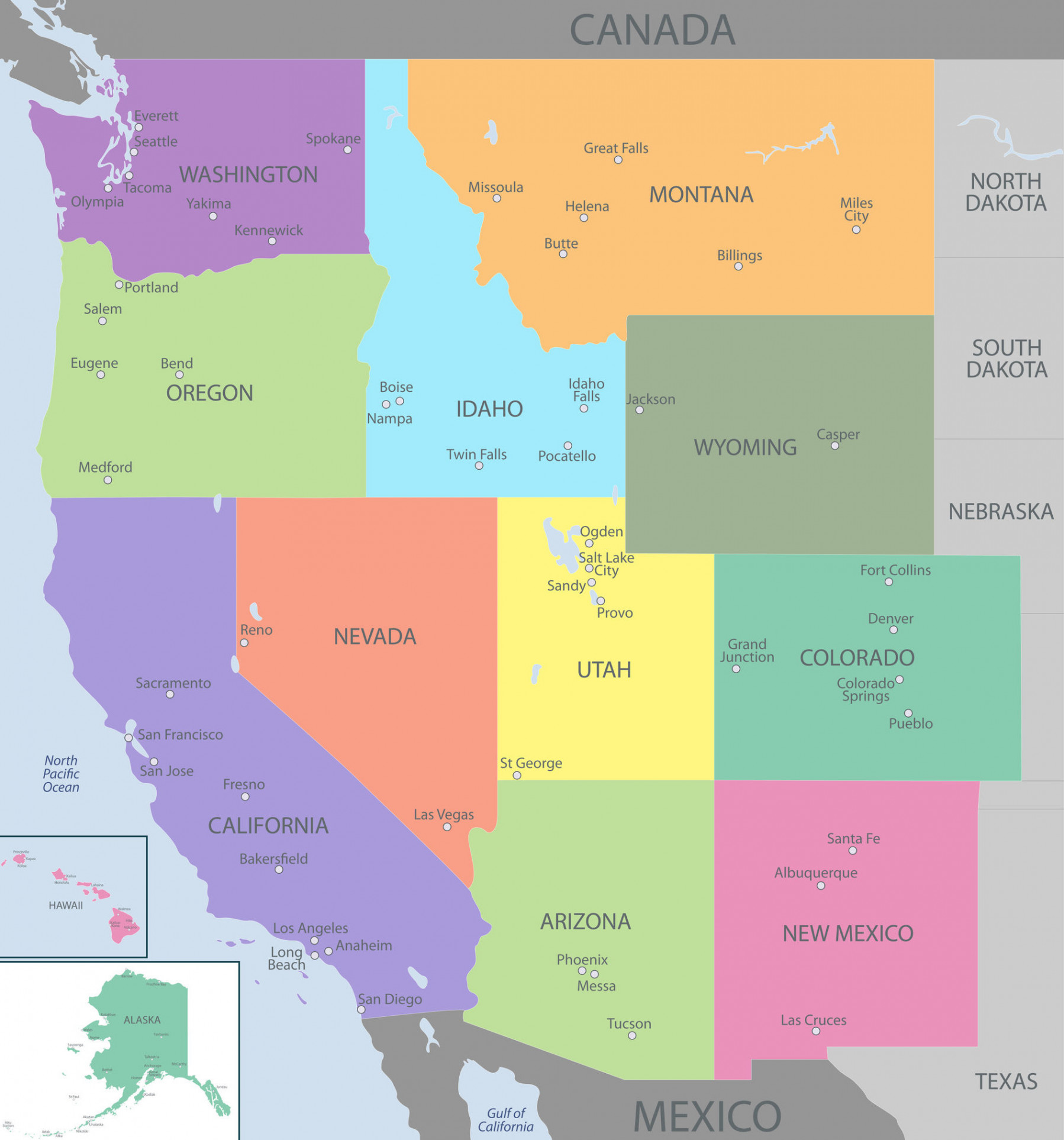 Map of Western United States  Mappr