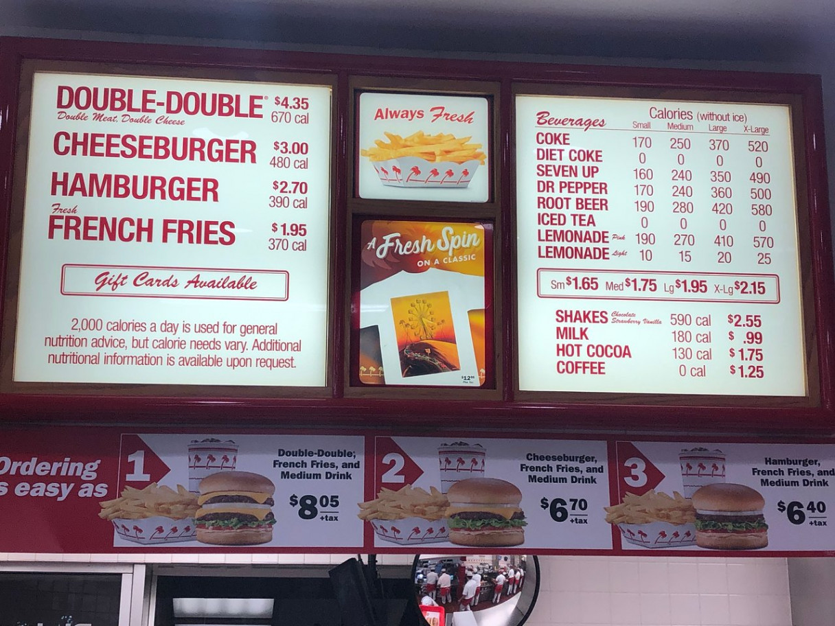 Menu Board - Picture of In-N-Out Burger, Los Angeles - Tripadvisor