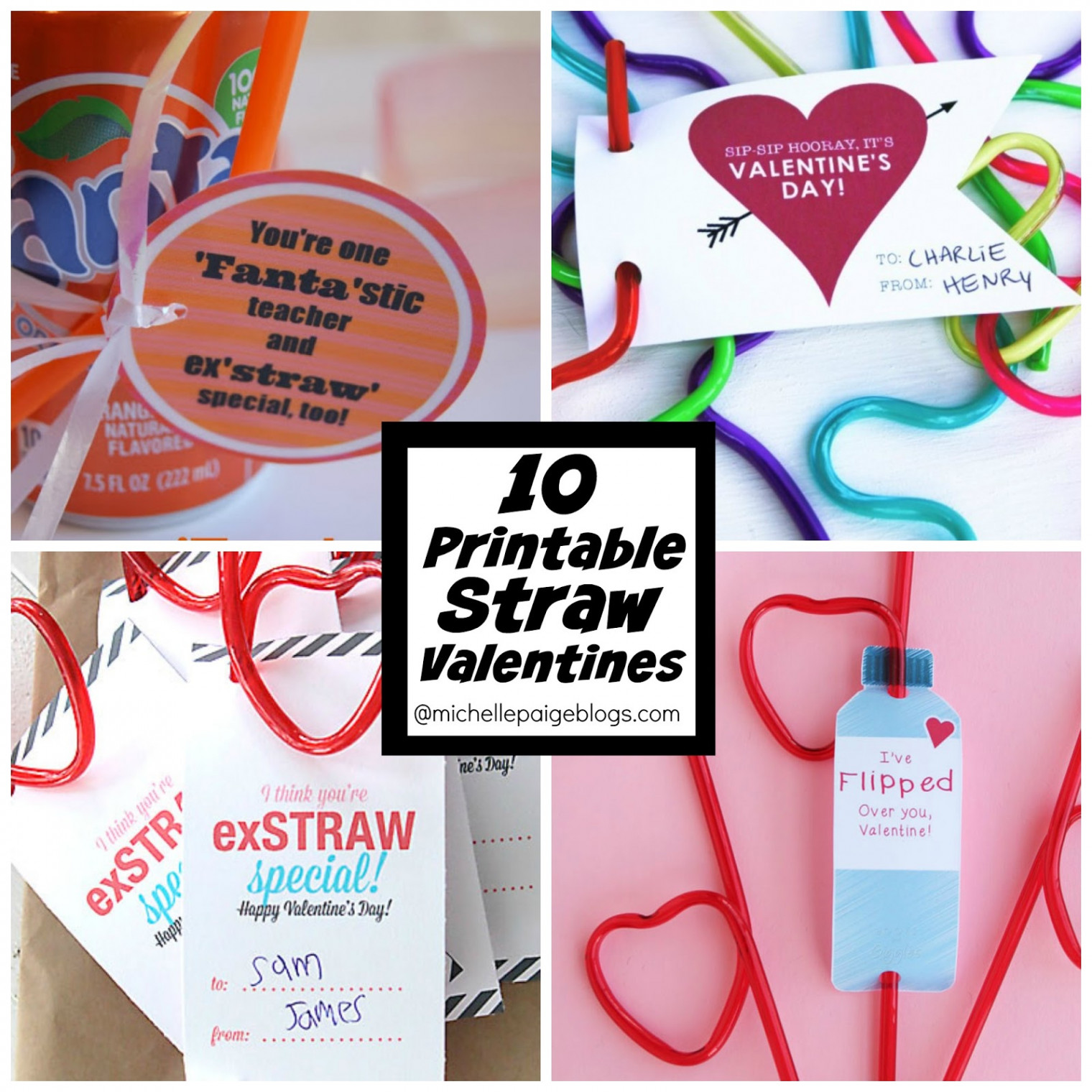 michelle paige blogs:  Printable Valentines With Straws