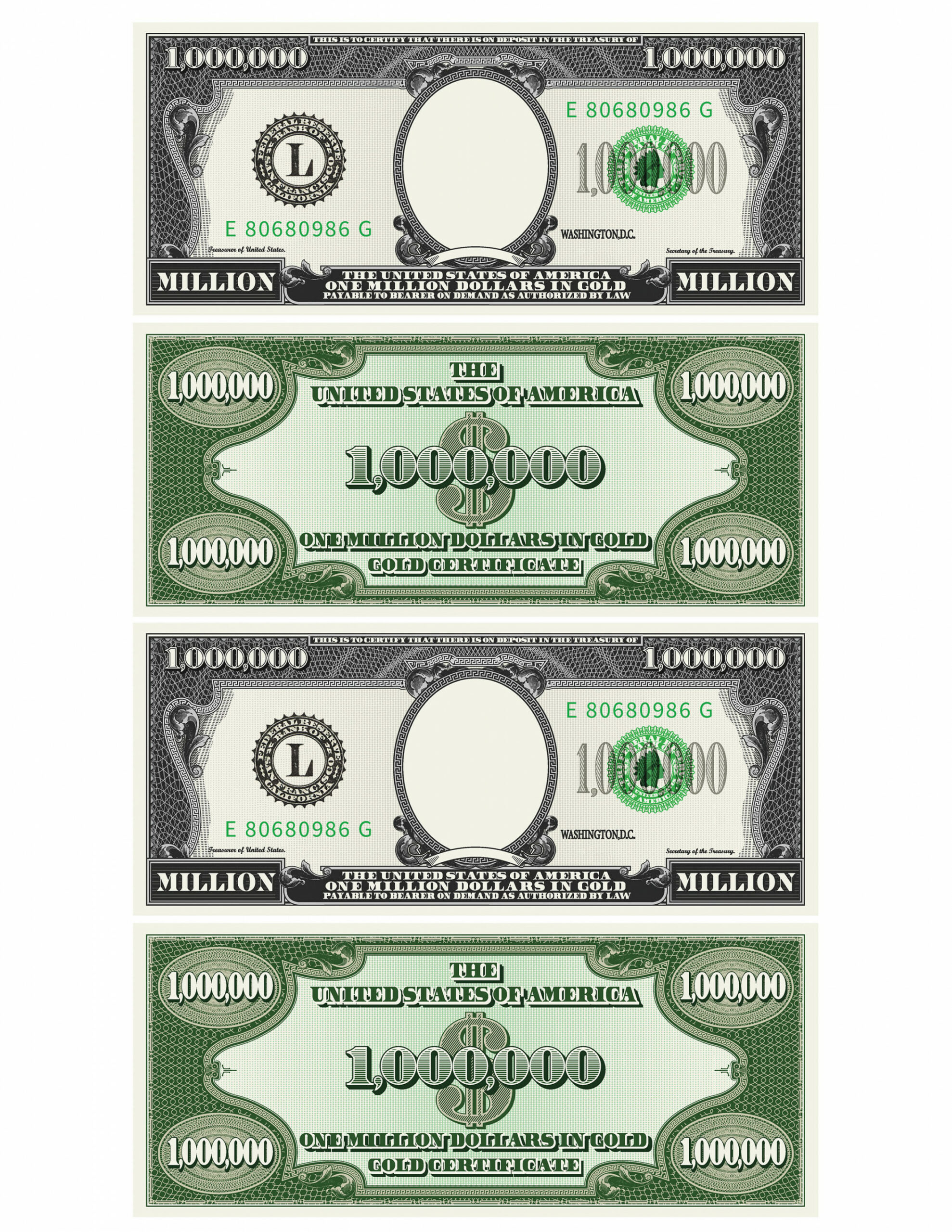 Million Dollar Bill Template Briefseite mit  echten Dollar - Etsy