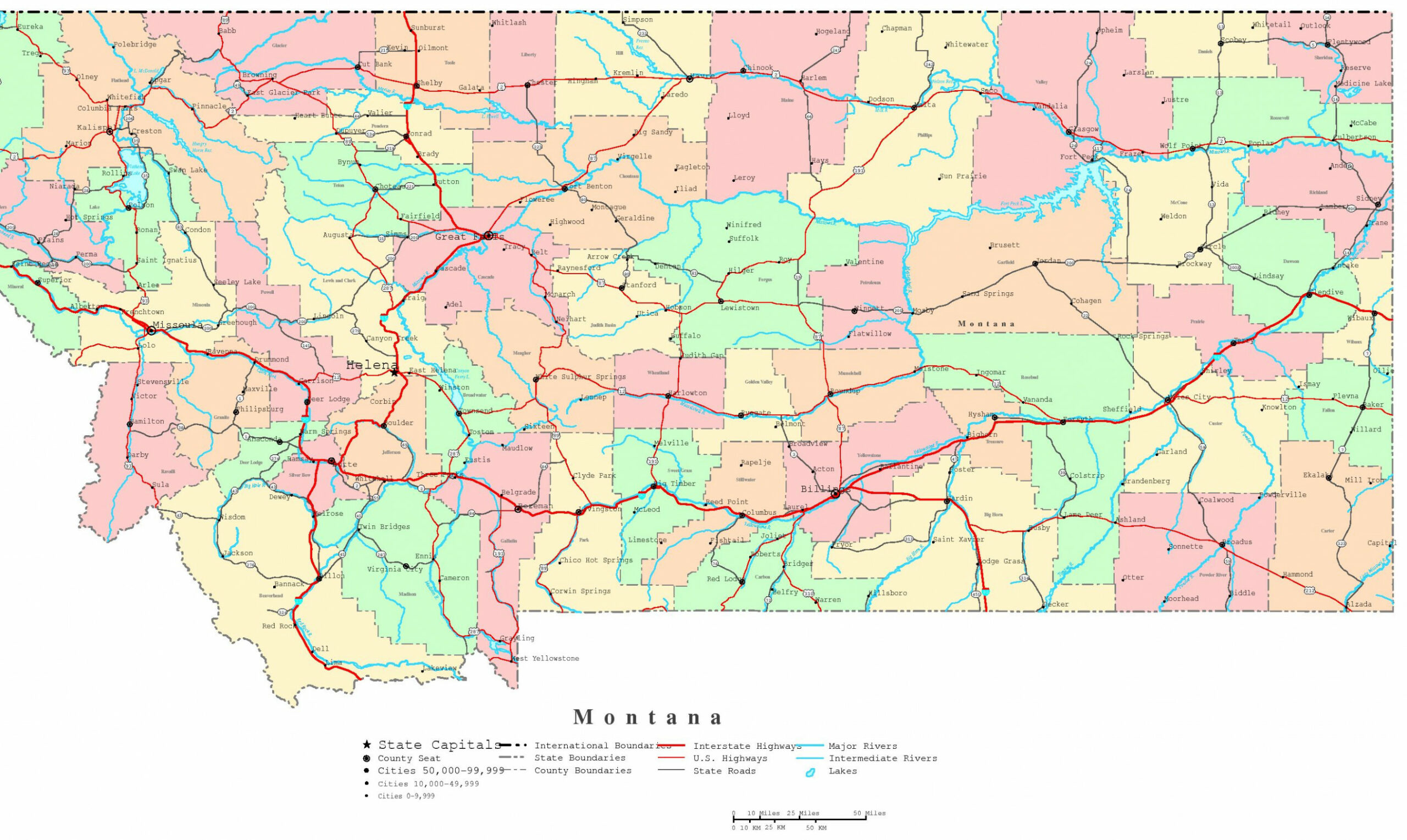 Montana Printable Map