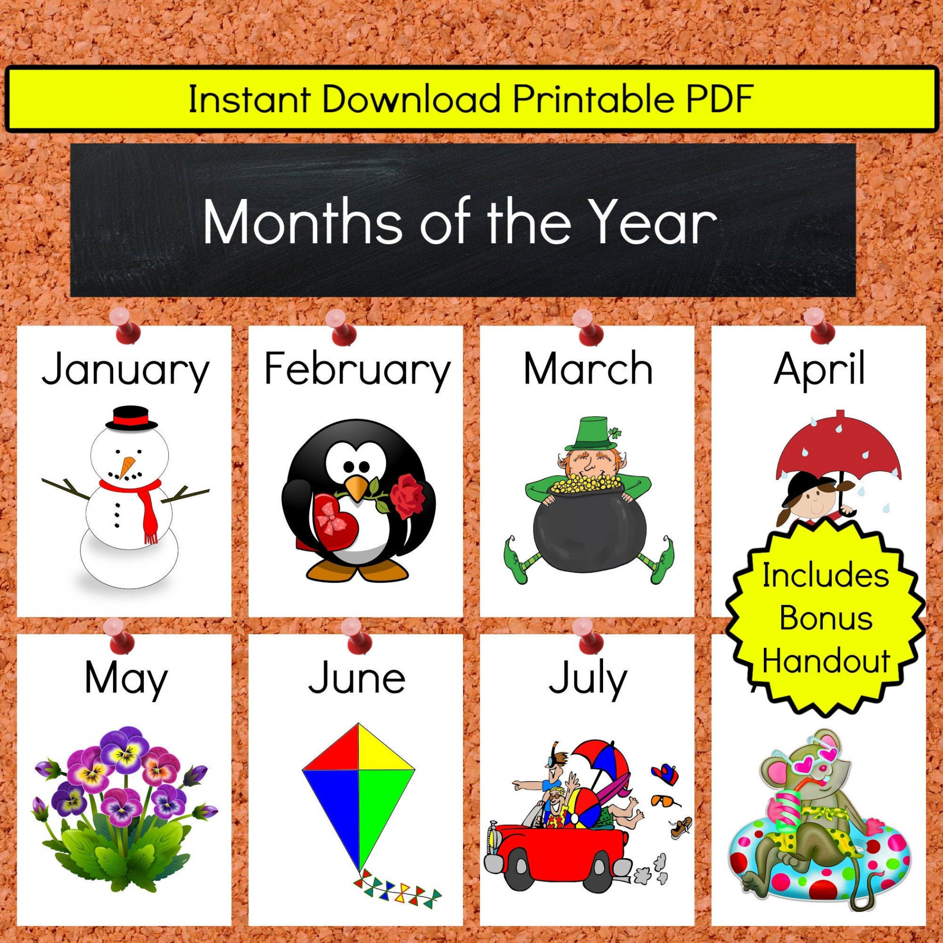 Months of the Year Teaching Printable Resources Classroom Posters