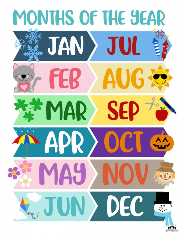 Months of the Year Worksheets & Printables  Printabulls