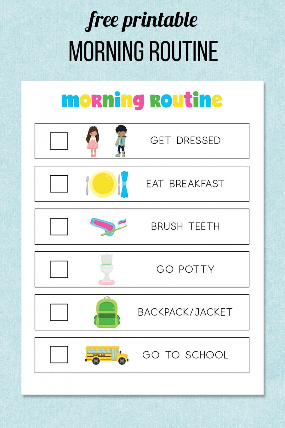 Morning Routine Printable