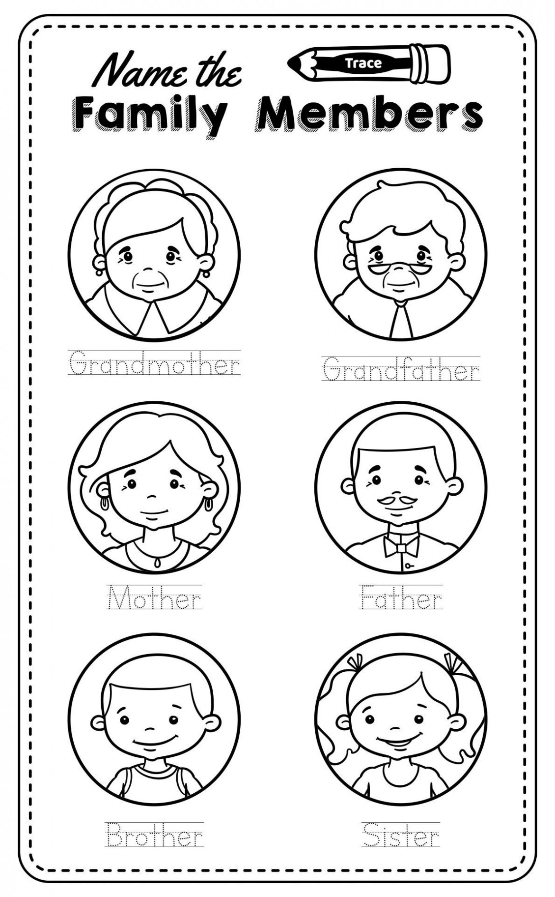 My Family & Me Preschool Theme Worksheets Printable in