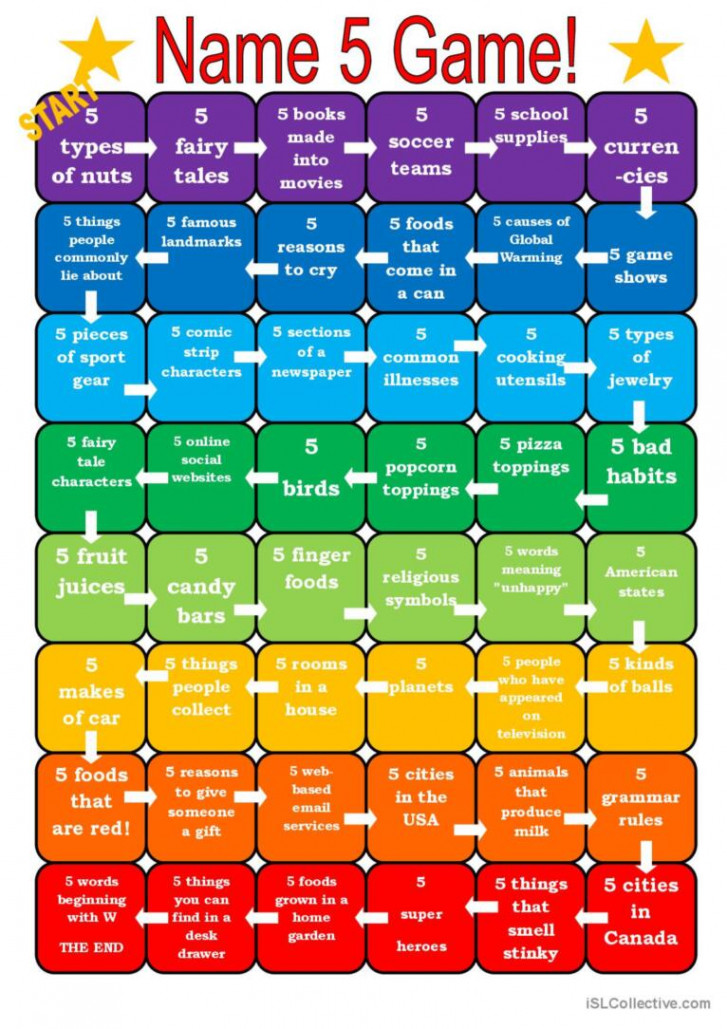 Name  Game! warmer, filler, cooler: English ESL worksheets pdf & doc