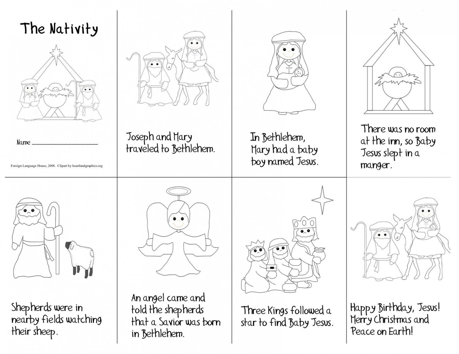 Nativity Printable Mini Book  The nativity story, Nativity story