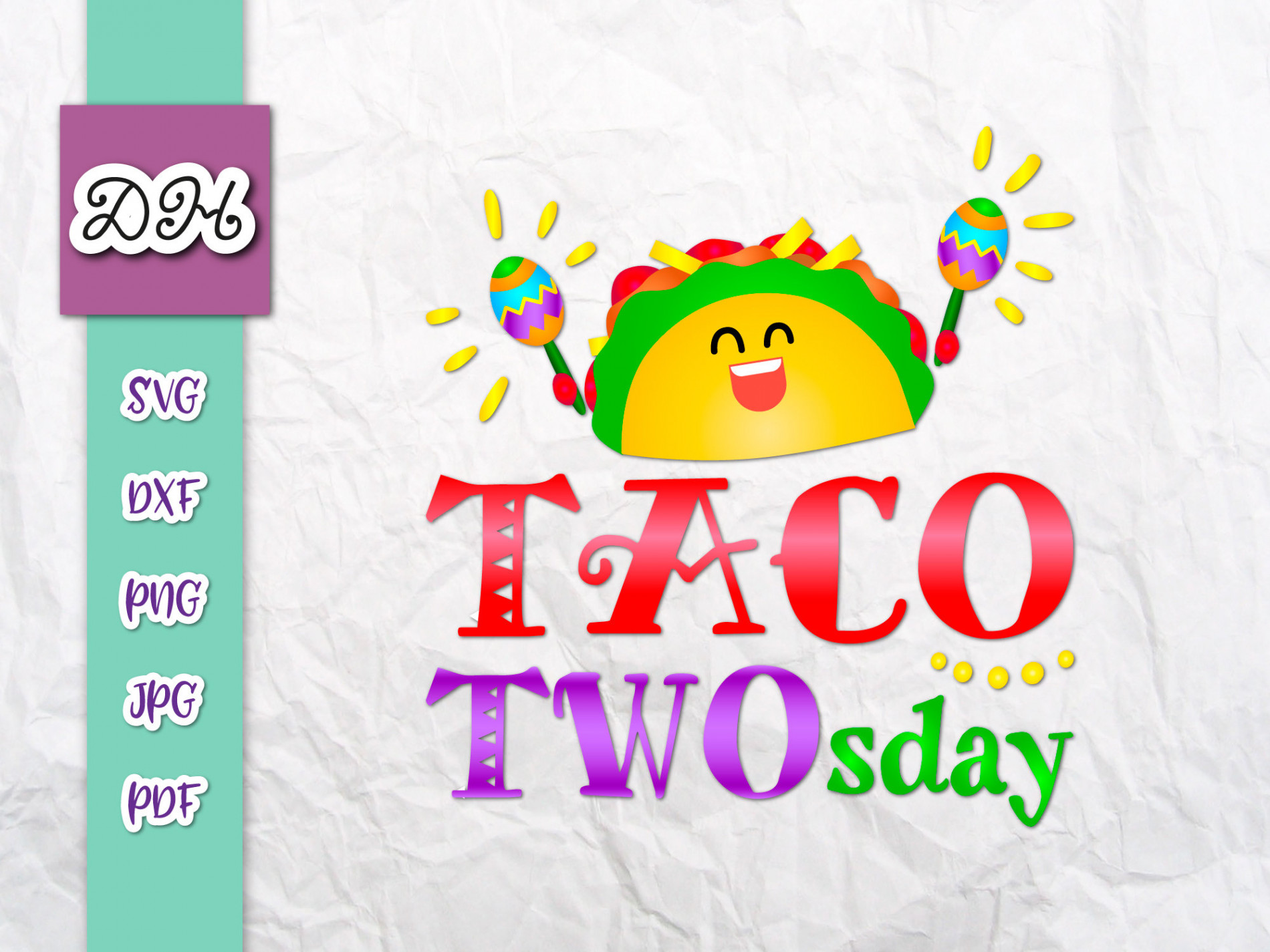 nd Birthday SVG File for Cricut Sayings Taco Twosday - Etsy