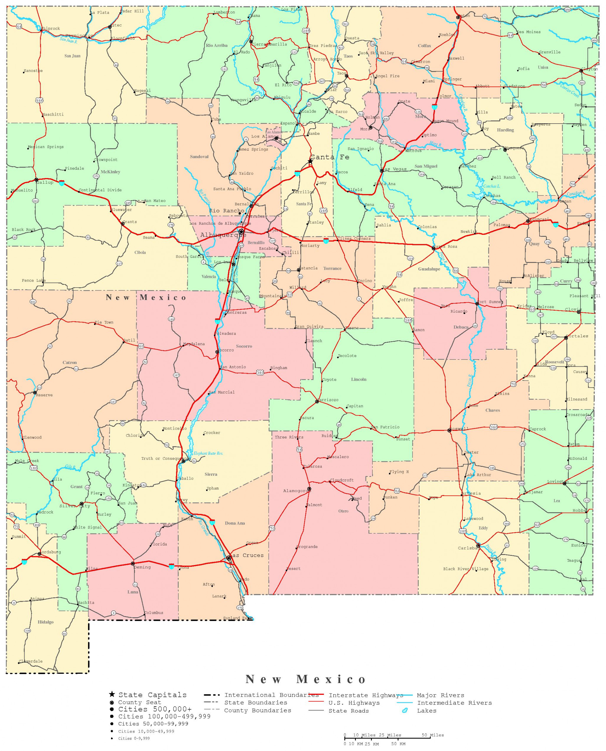 New Mexico Printable Map