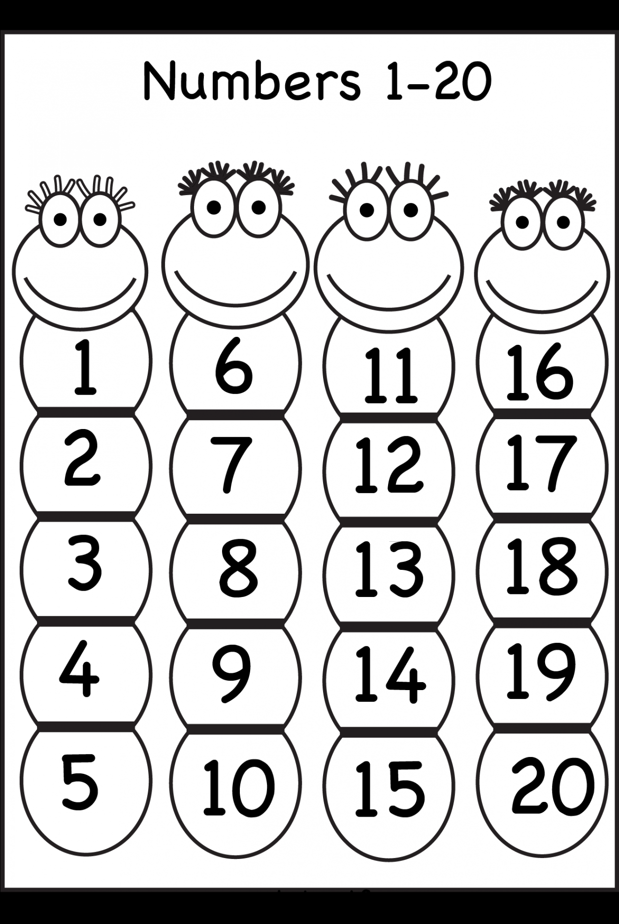 Number Chart -  Preschool number worksheets, Printable