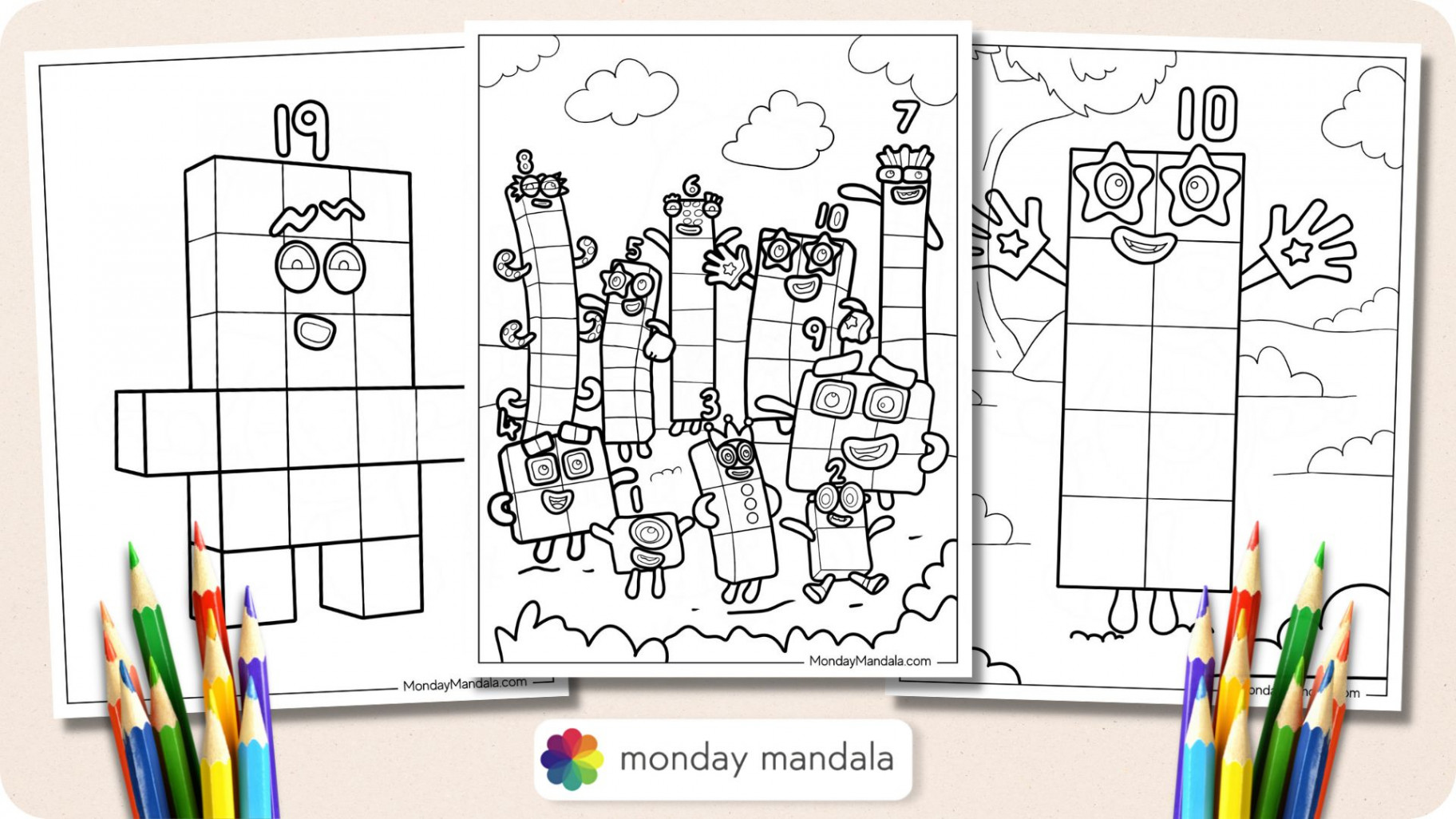 Numberblocks Coloring Pages (Free PDF Printables)