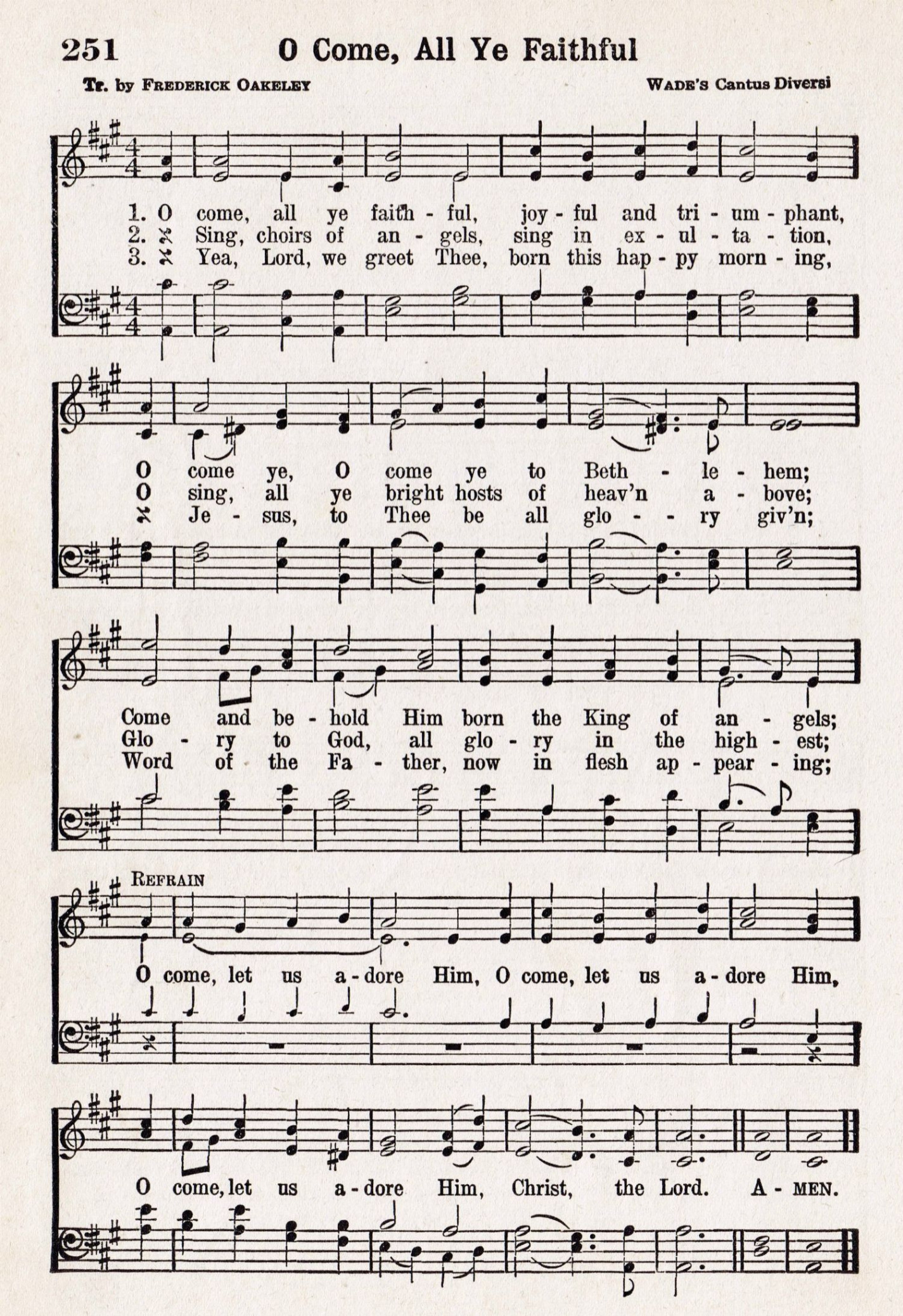 O Come, All Ye Faithful – Printable Vintage Christmas Music Page