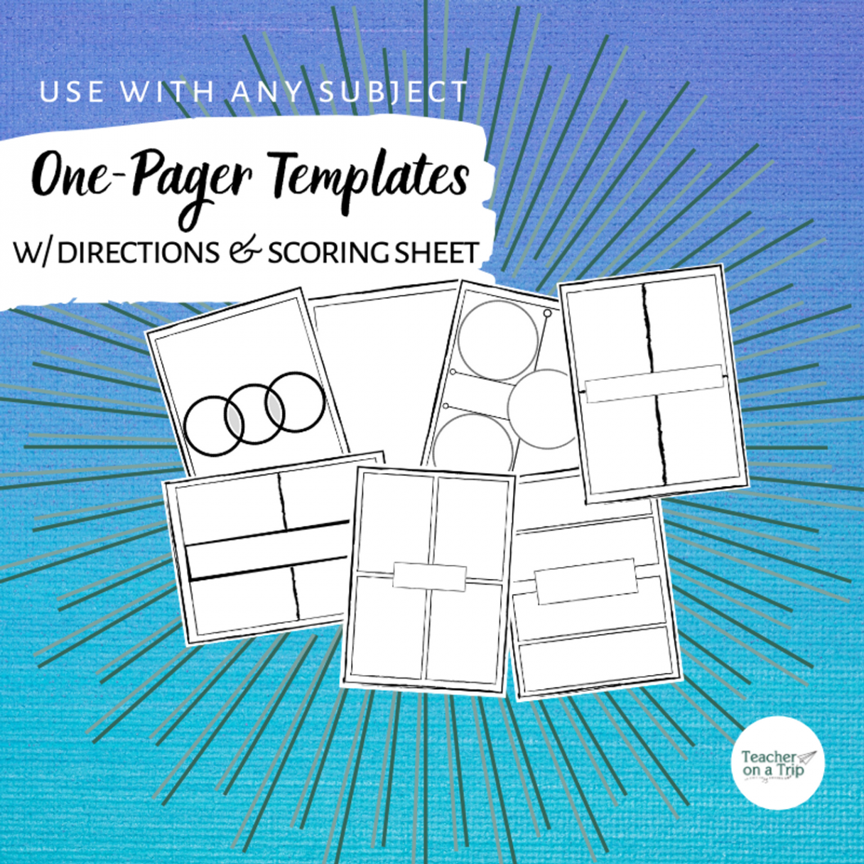 One-Pager Templates w/ Directions & Scoring Sheet - FREE - Amped