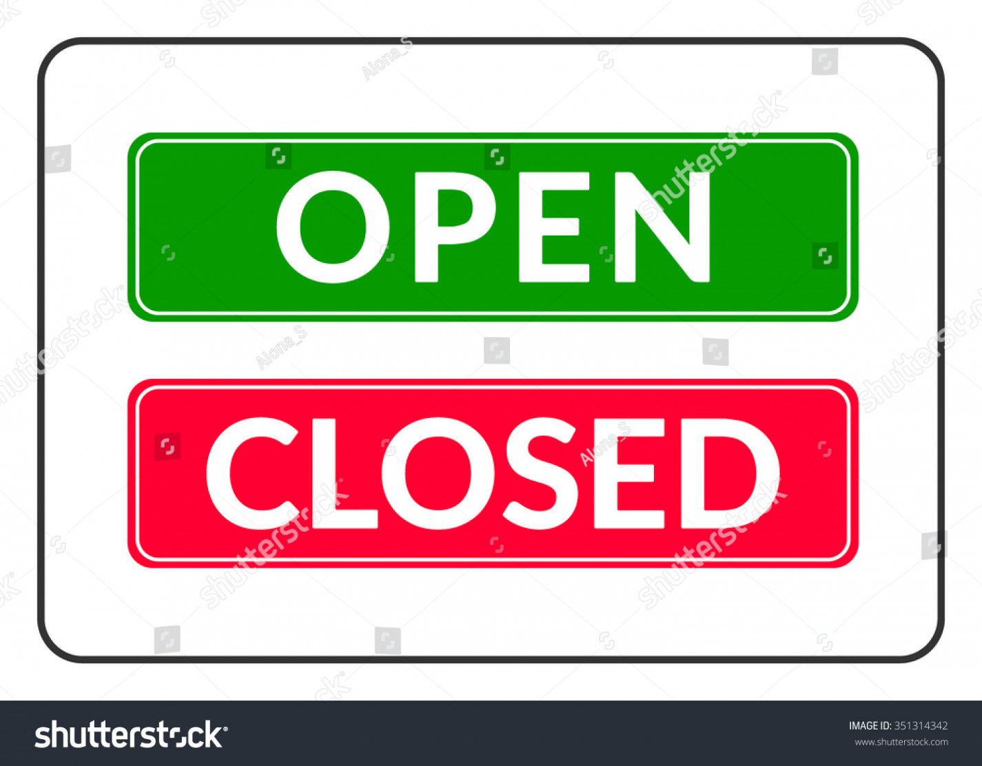 Open Closed Door Sign Print Color: Stock-Vektorgrafik (Lizenzfrei