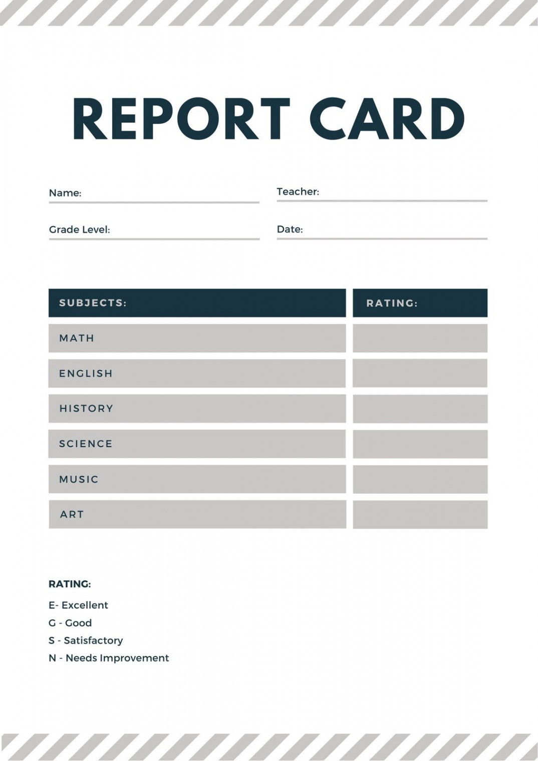 Page  - Free, printable, customizable report card templates  Canva