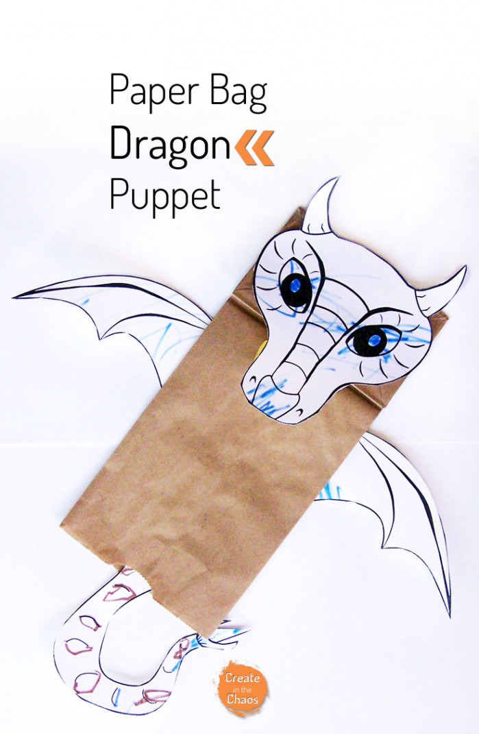 Paper Bag Dragon Puppet - Create in the Chaos