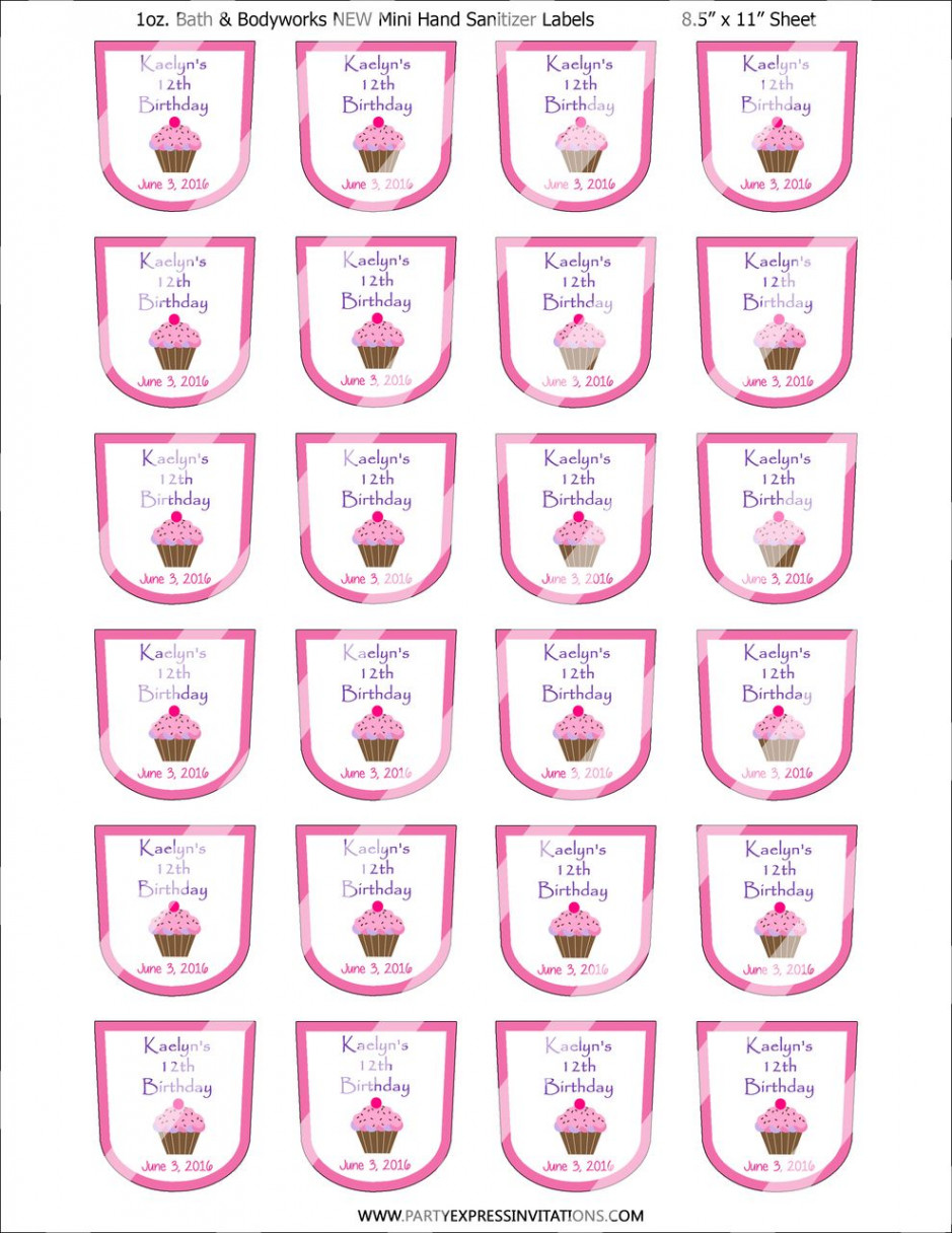 partyexpressinvitations - Cupcakes Bath  Label templates, Hand