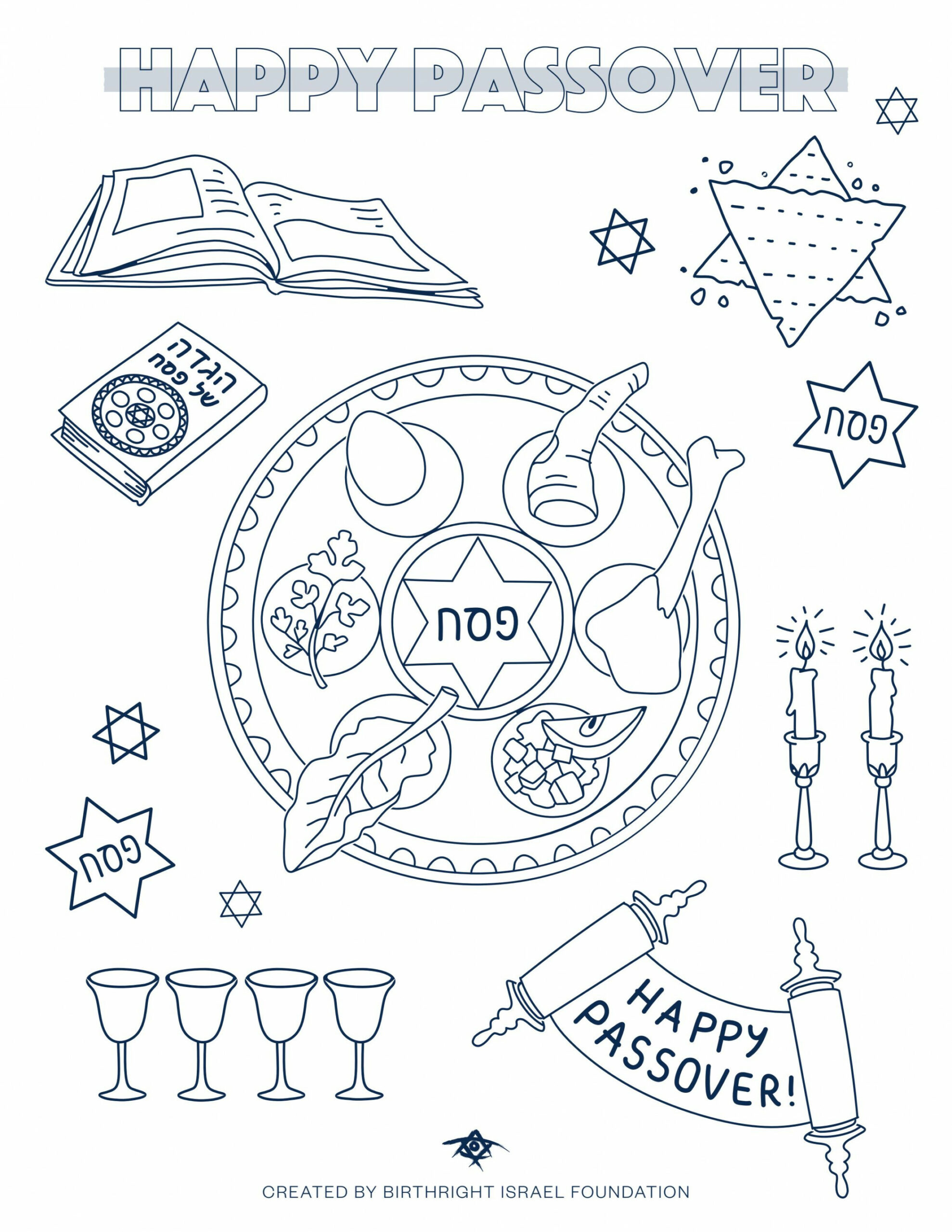 Passover Coloring Pages by Birthright Israel Foundation - Issuu