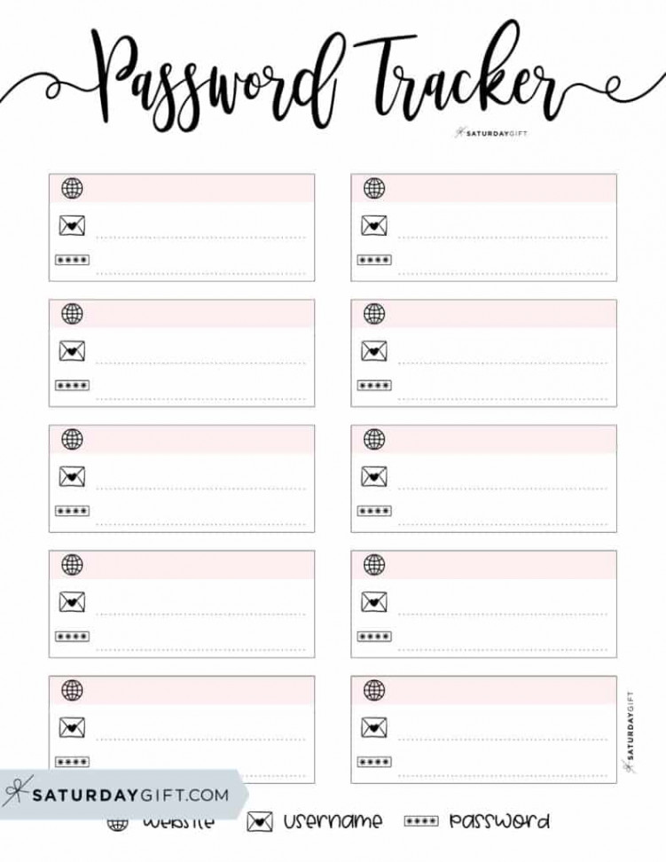 Password Tracker Printable -  Cute & Free Password Keepers