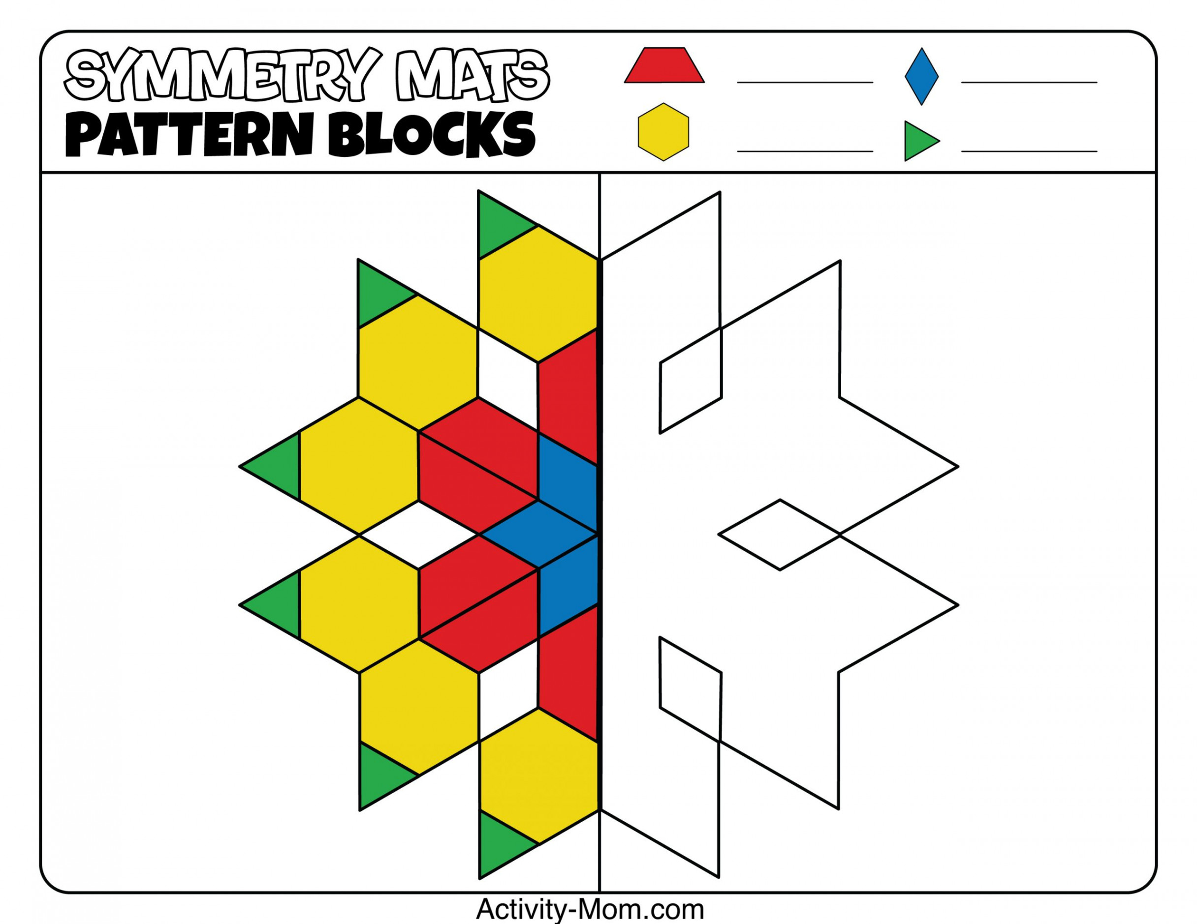 Pattern Block Mats (free printable) - The Activity Mom