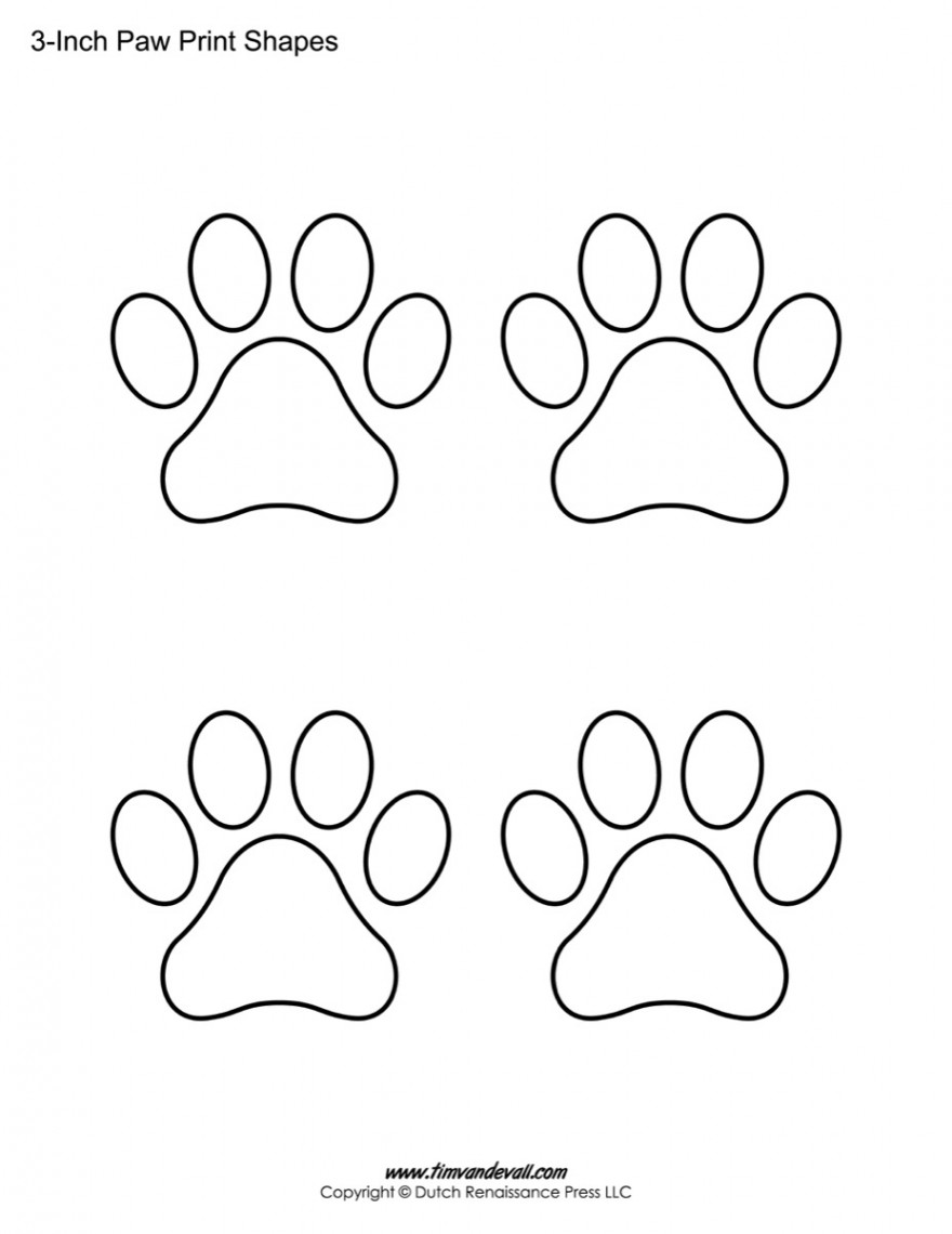 Paw Print Template Shapes – Tim