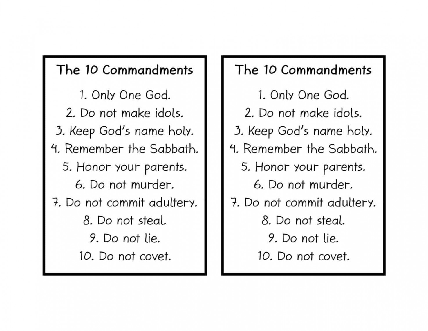 PDF-Torn-Paper--Commandments- - Christian Preschool Printables