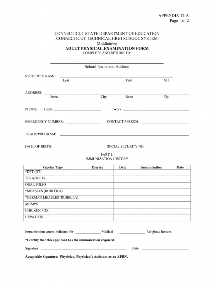 Physical Form For Work - Fill Online, Printable, Fillable, Blank