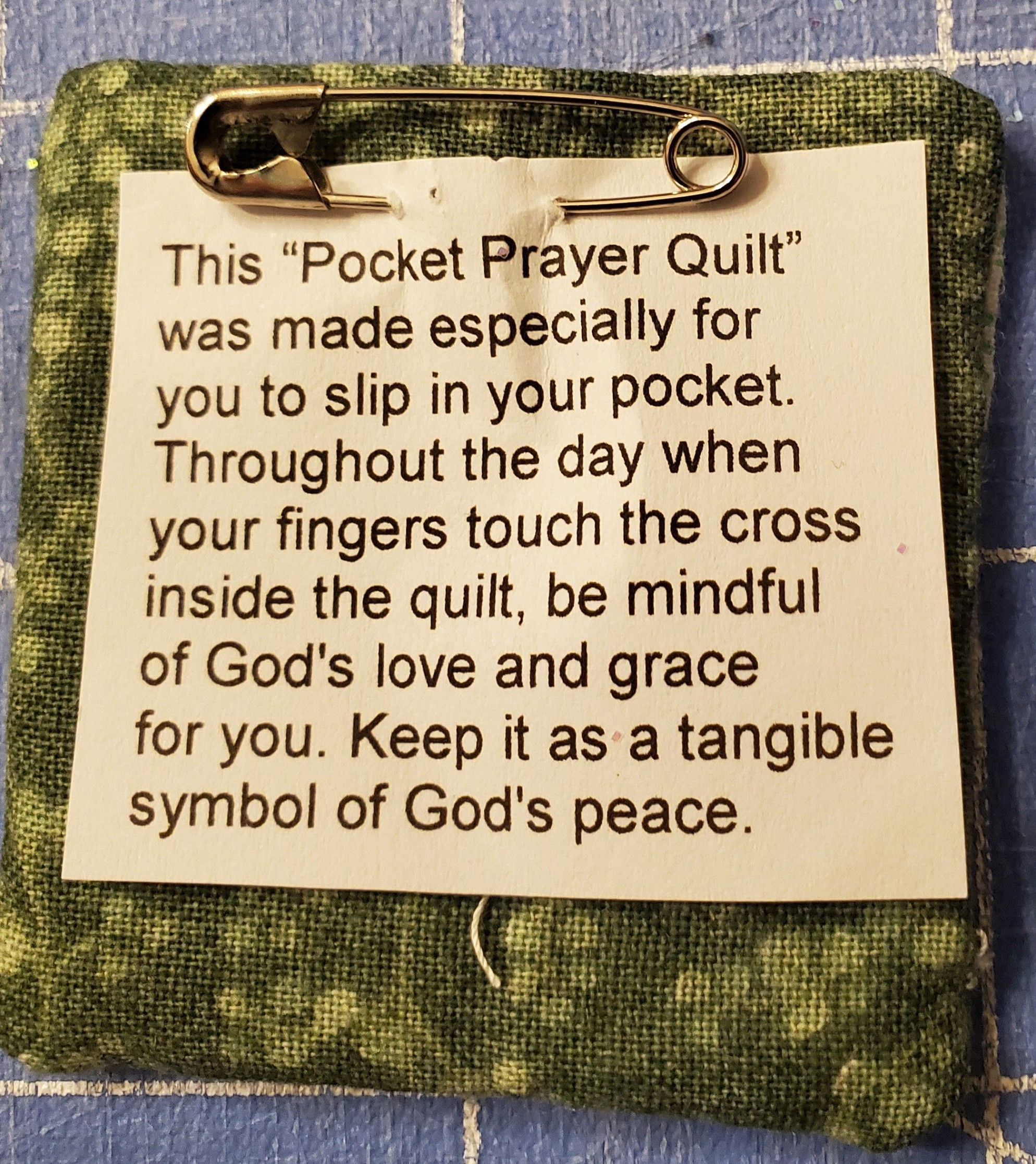 Pocket Prayer Quilt Back  Prayer crafts, Prayer gifts, Quilting