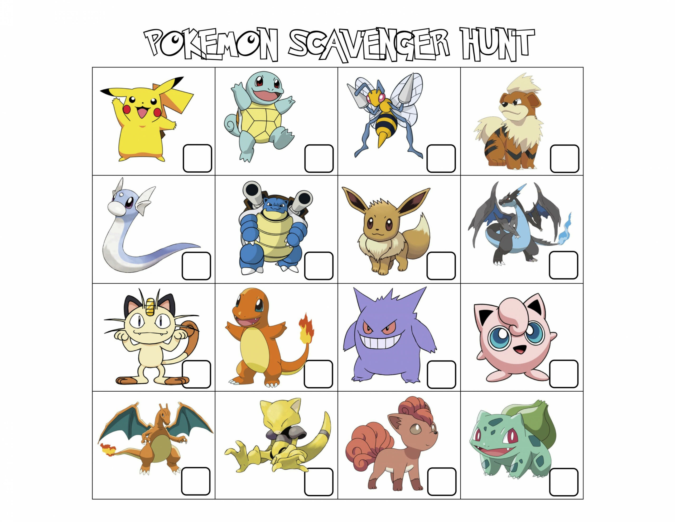 Pokemon Scavenger Hunt Printable + Clues in   Pokemon themed