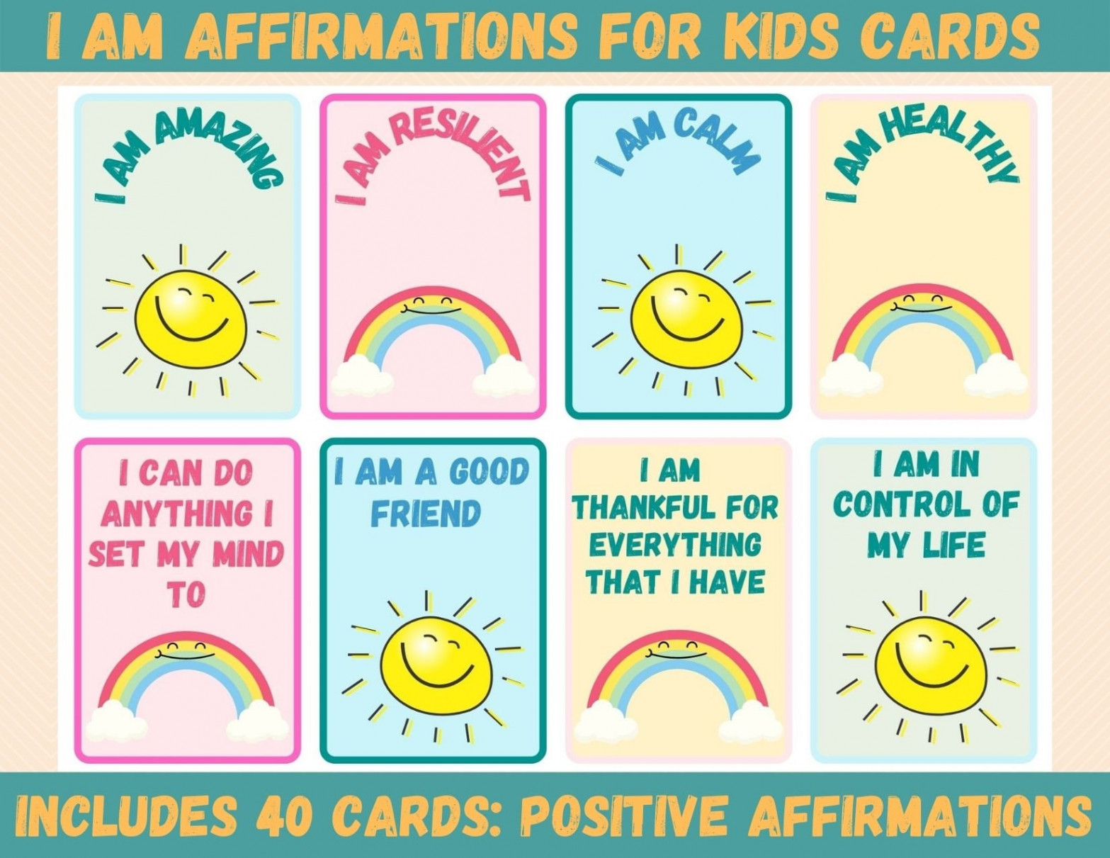 Positive Affirmation Cards for Kids /  Affirmations - Etsy