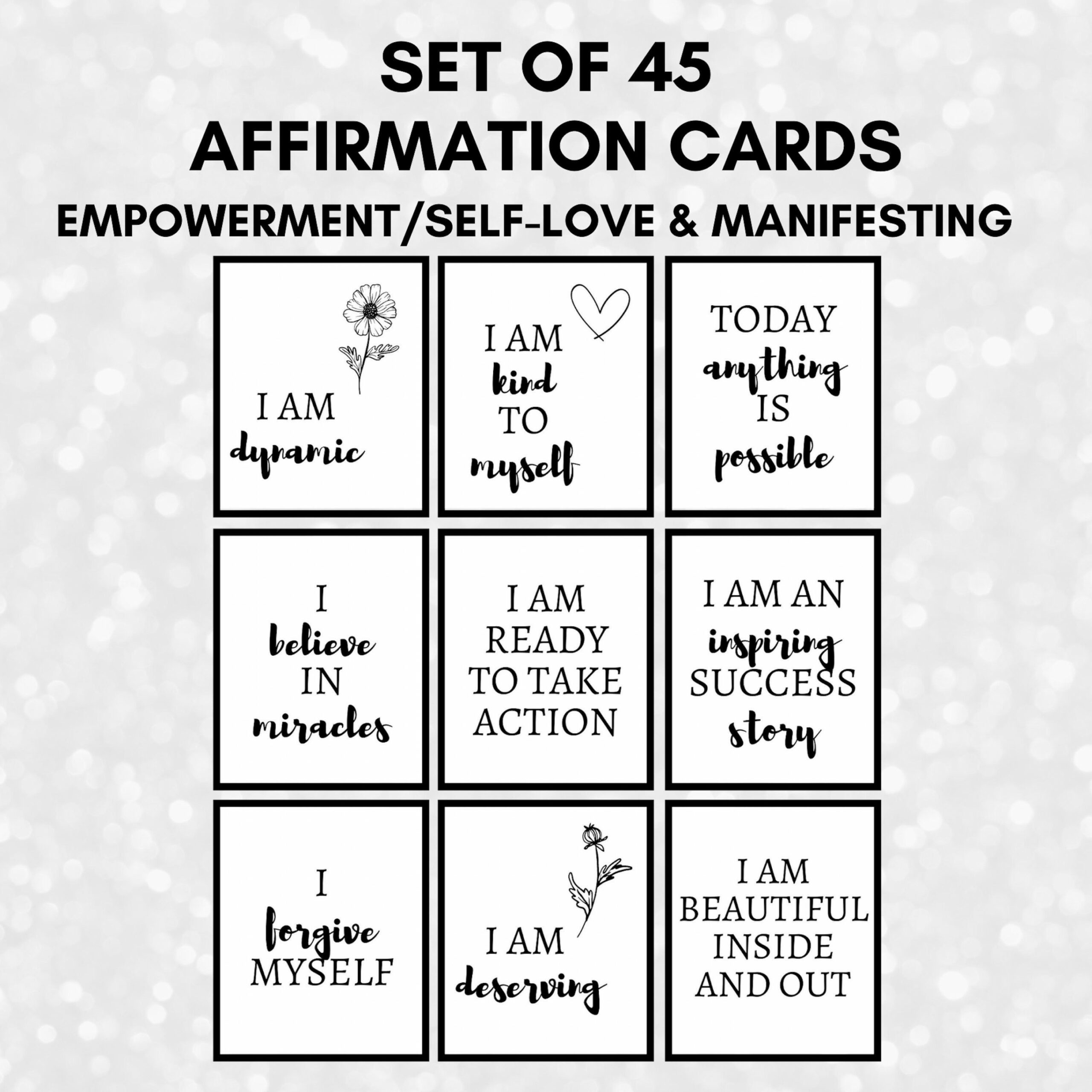 Positive Affirmation Cards Printable Daily Affirmation Cards