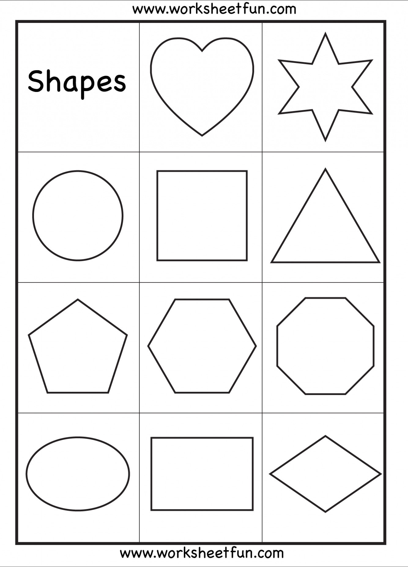 Preschool – Shapes Worksheet / FREE Printable Worksheets  Shape