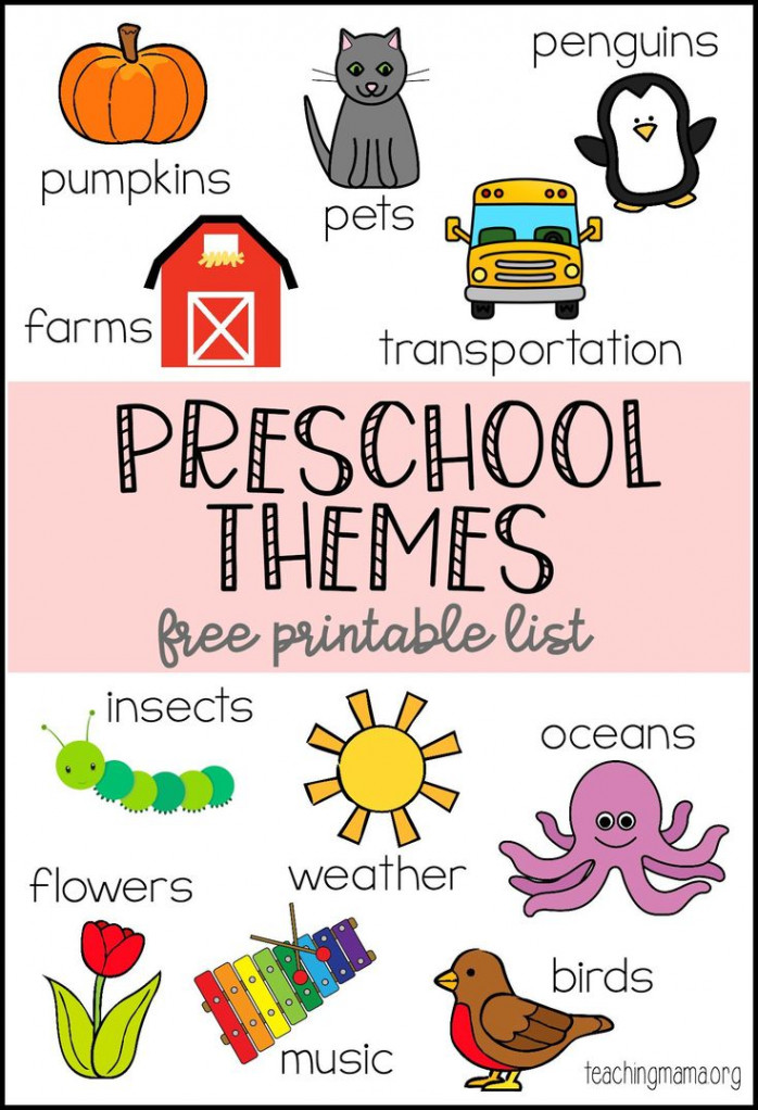 Preschool Themes Printable  Preschool themes, Preschool lesson