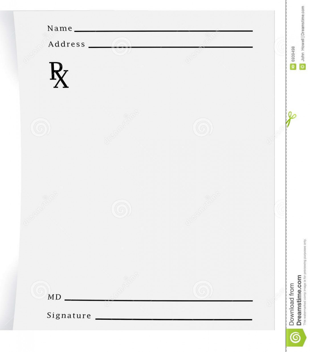 Prescription Pad Blank  Prescription pad, Doctors note template