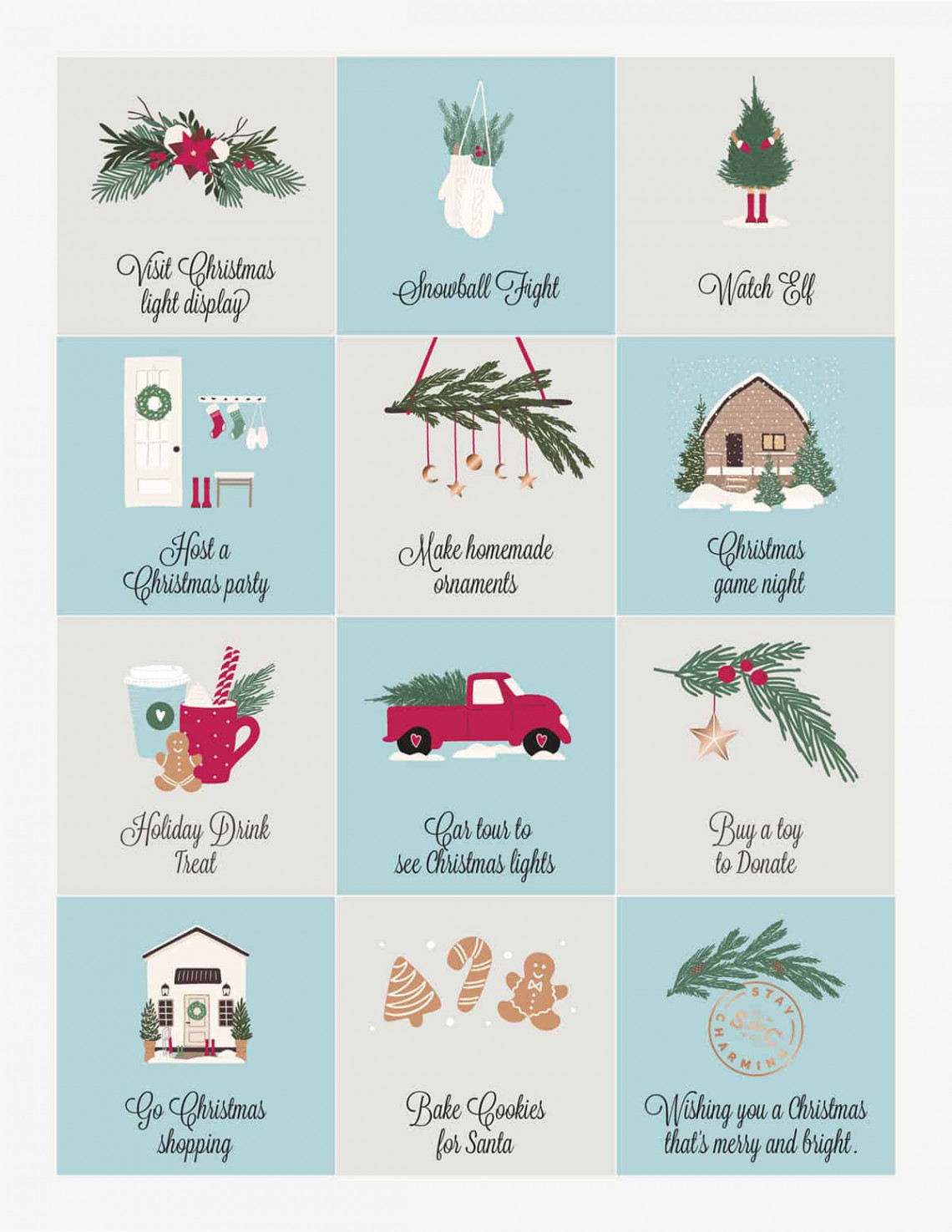 Printable Advent Calendar Ideas - Sugar and Charm