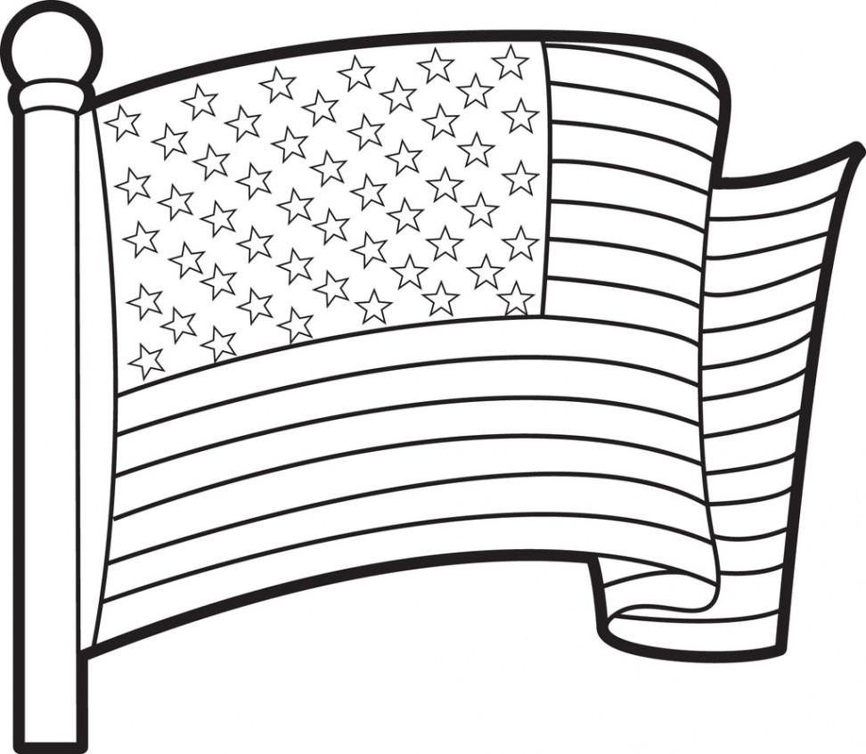 Printable American Flag Coloring Page for Kids – SupplyMe