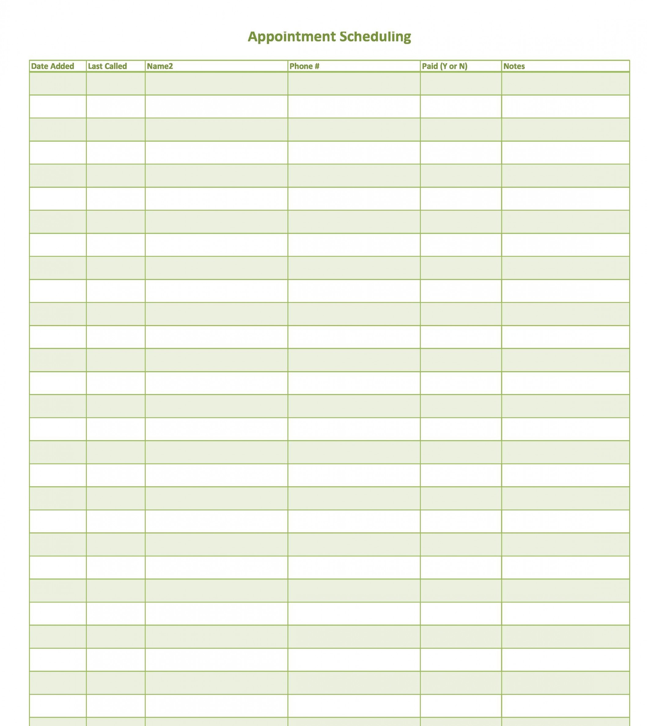 Printable Appointment Schedule Templates [& Appointment Calendars]