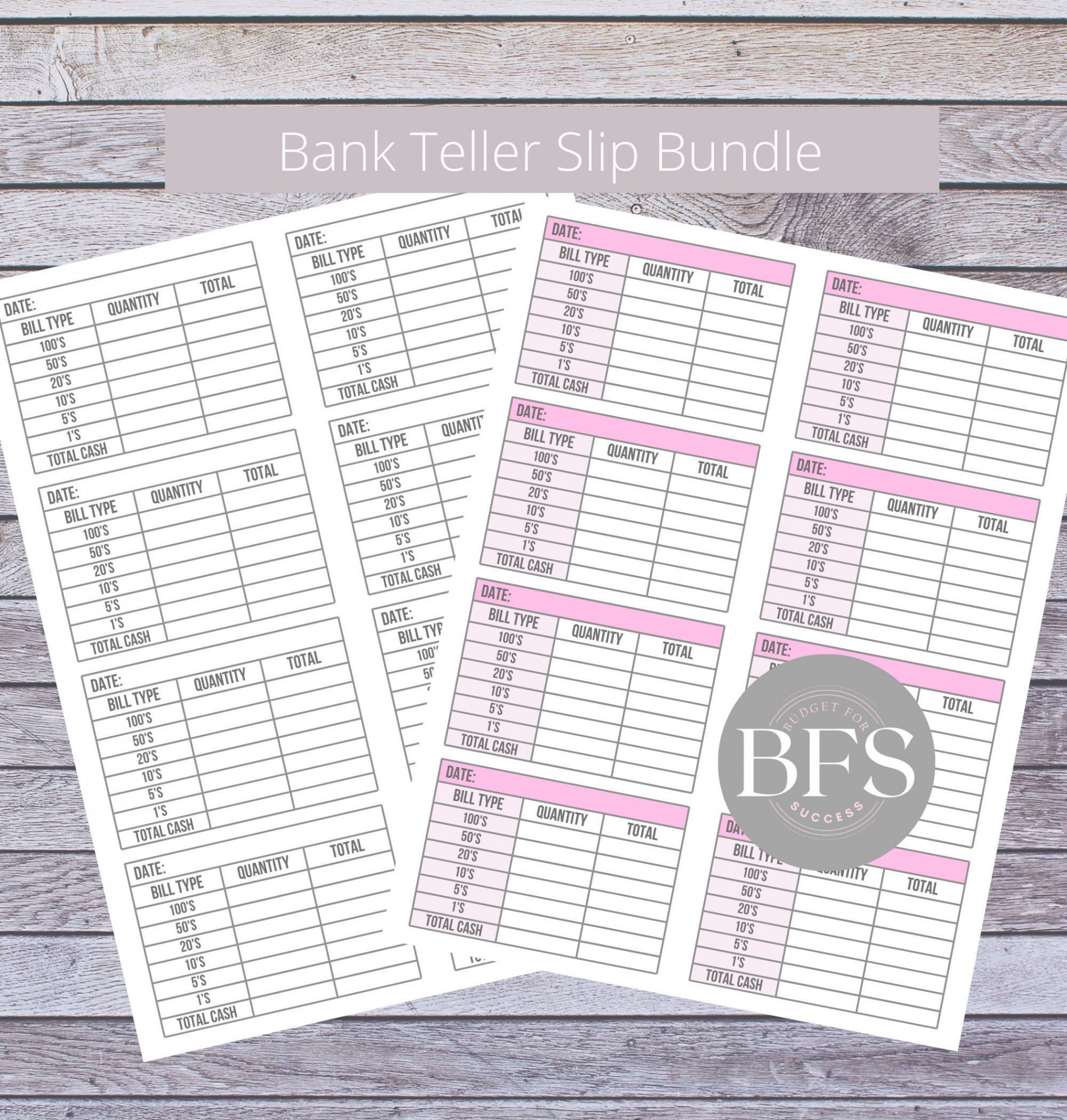 Printable Bank Teller Slips Bundle Teller Slips Bank Slips - Etsy