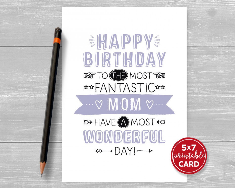 Printable Birthday Card for Mom Happy Birthday to the Most - Etsy