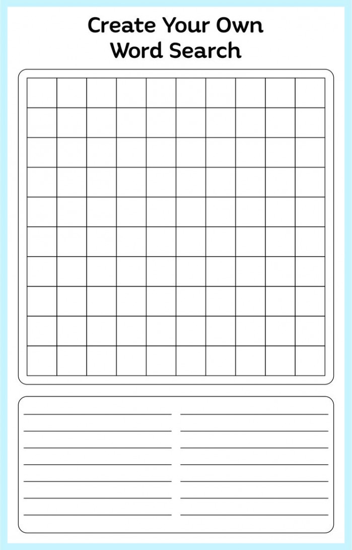 Printable Blank Word Search Puzzle Grid  Word search printables