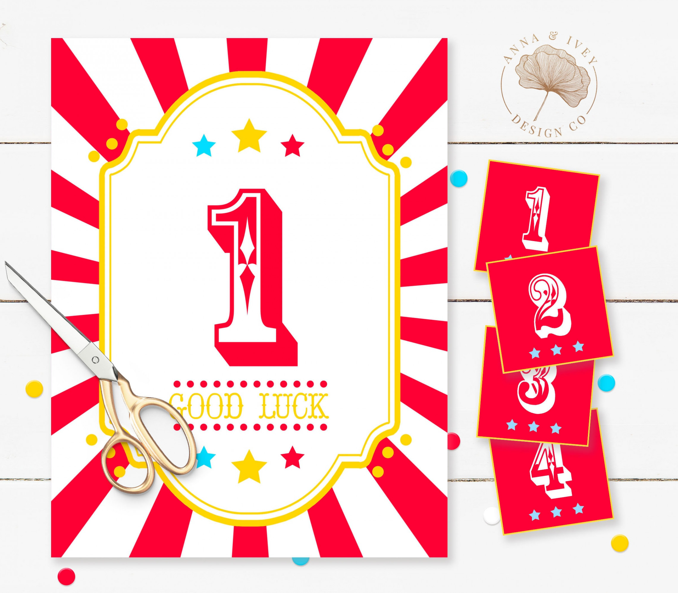 PRINTABLE Bright Red Circus/carnival Cake Walk Game Fully Editable